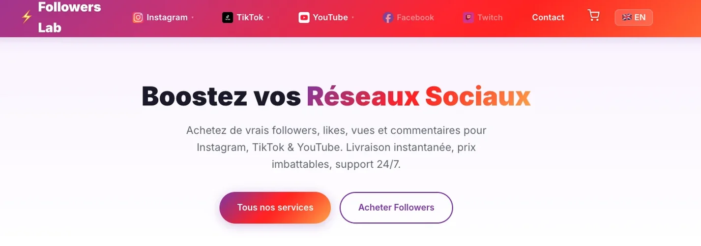 Followers Lab pour acheter followers Instagram 2026